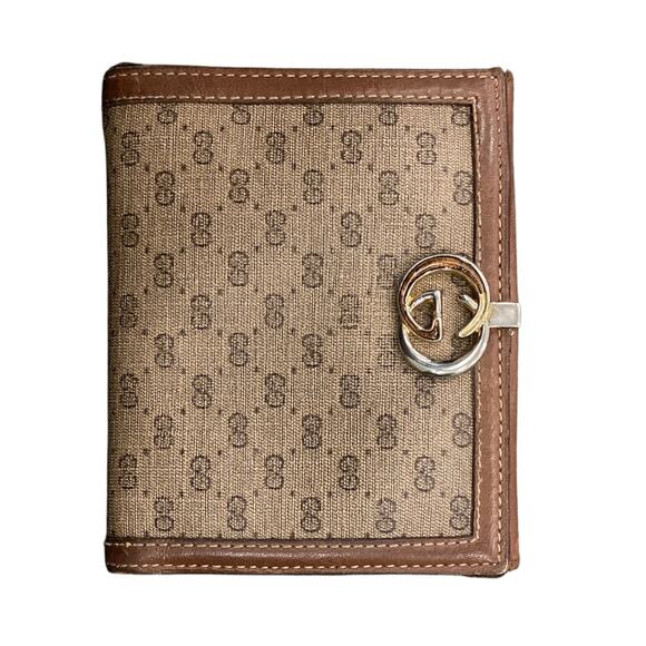 VTG 70’s Gucci Monogram GG Canvas and Smooth Leather Wallet - Picture 1 of 5